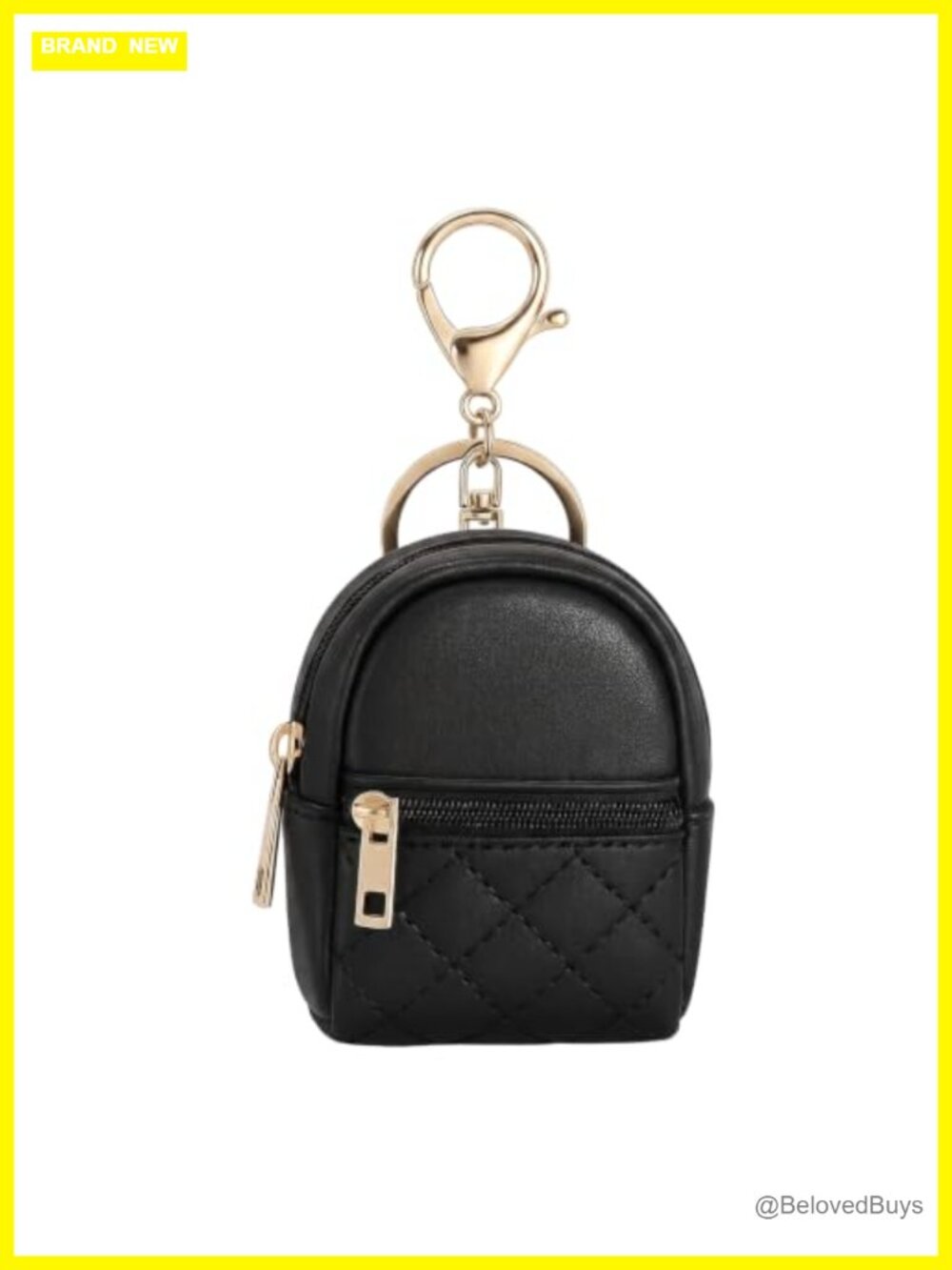 Mini Backpack Keychain Faux Leather Cute Coin Purse Bag Charm Dual Zipper